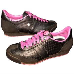 Botas 66 Black/Neon Pink Leather Athletic Sneaker SZ 5